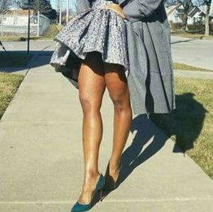 One of a kind full silk embellished mini skirt